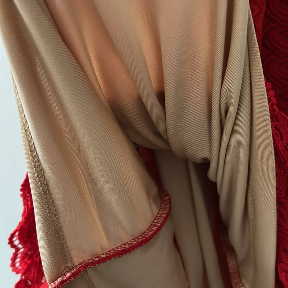 Red Crochet Maxi Dress - Picture 5 of 6